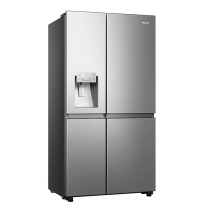 Refrigeradora Side by side | Hisense | 22.3 cu.ft. | inverter | Dispensador de agua | fabricador de hielo | 10 años de garantía en compresor y 3 años de garantía en mano de obra y piezas | Gris